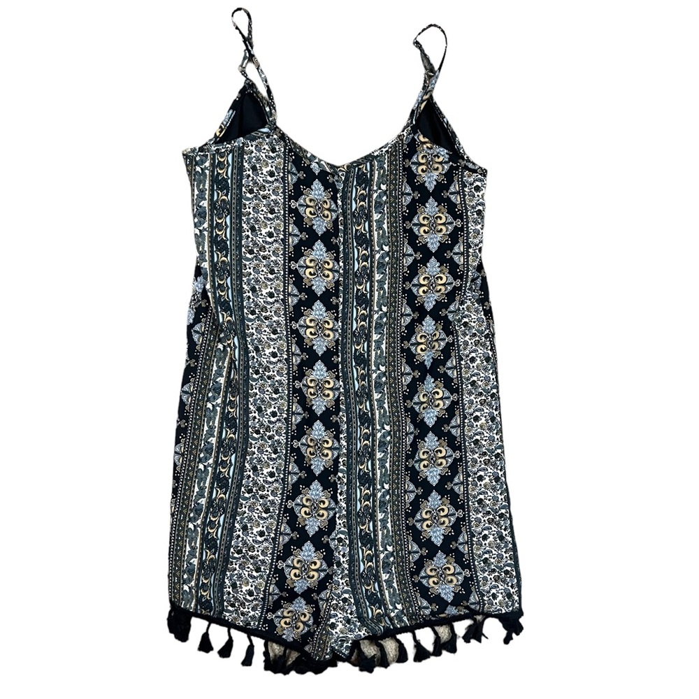 Romeo + Juliet Couture Small Printed Tassel Hem Romper